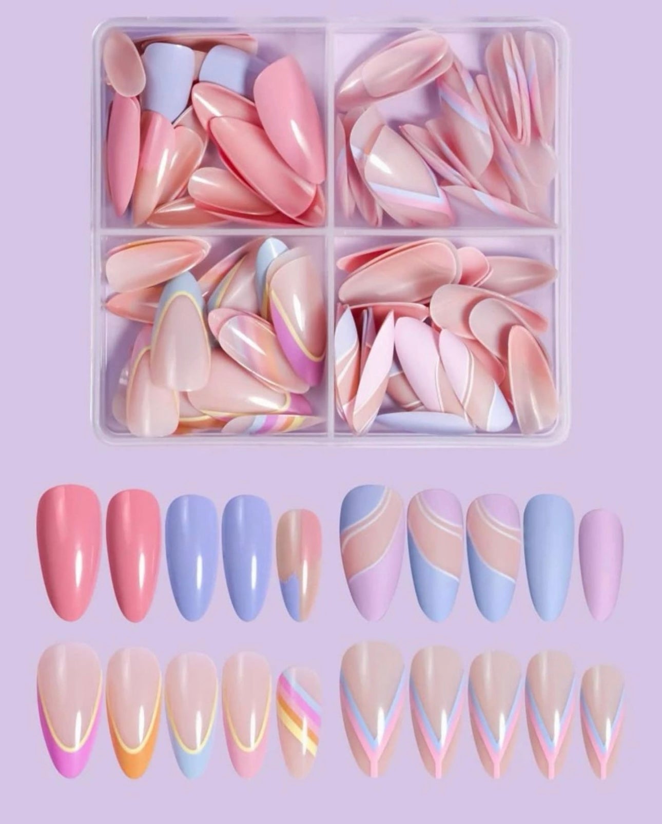 Candy Colour Press on Nails