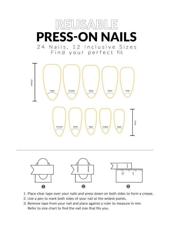 White French Glitter Stripes Oval Press on Nails