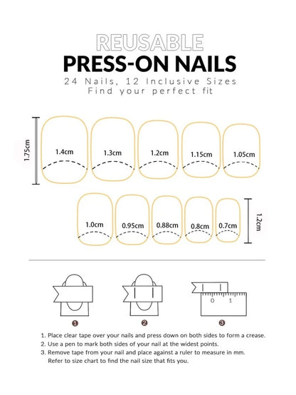 Short Square Nude French Golden Edge Glitter Press on Nails