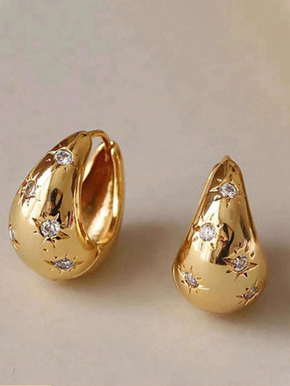 1 pair Rhinestone Decor Earrings