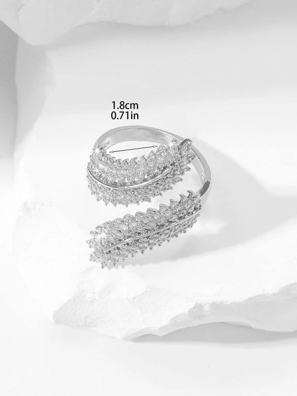 Silver Cubic Zirconia Cuff Ring