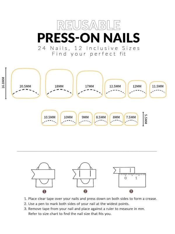 Short Square Beige Sparkle Design Press on Nails