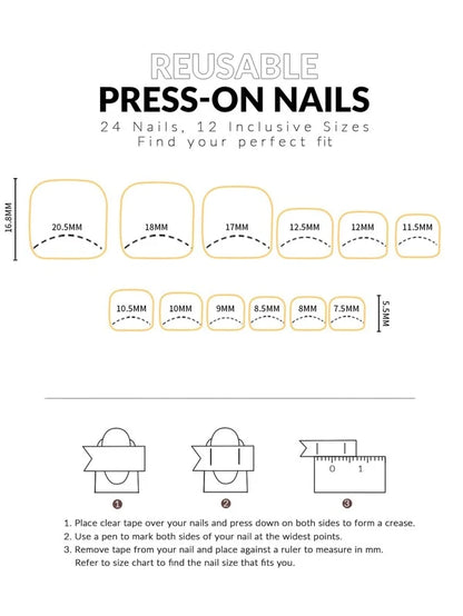 Short Square Beige Sparkle Design Press on Nails