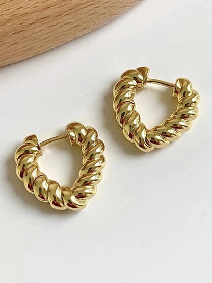 Hollow Out Twisted Hoop Earrings