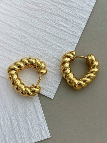 Hollow Out Twisted Hoop Earrings