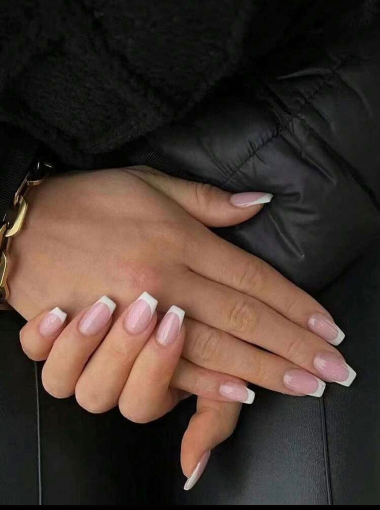 T-shaped French Pure Clear White Press on Nails