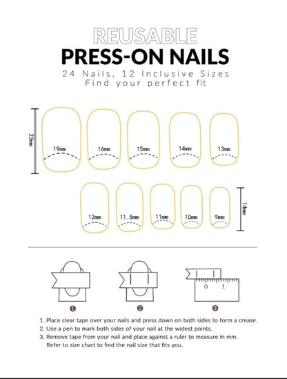 Glossy Square shape Black press on Nails