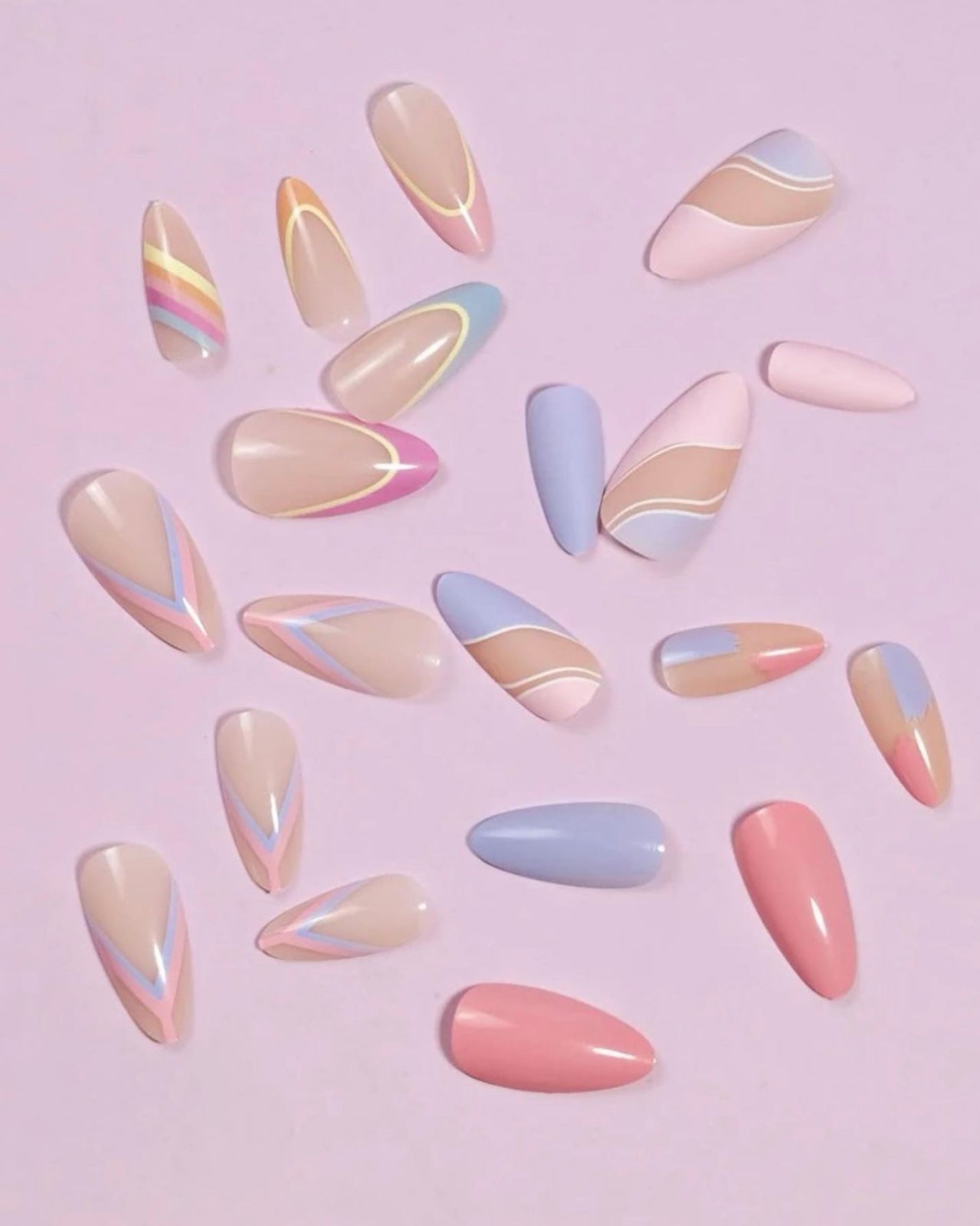 Candy Colour Press on Nails