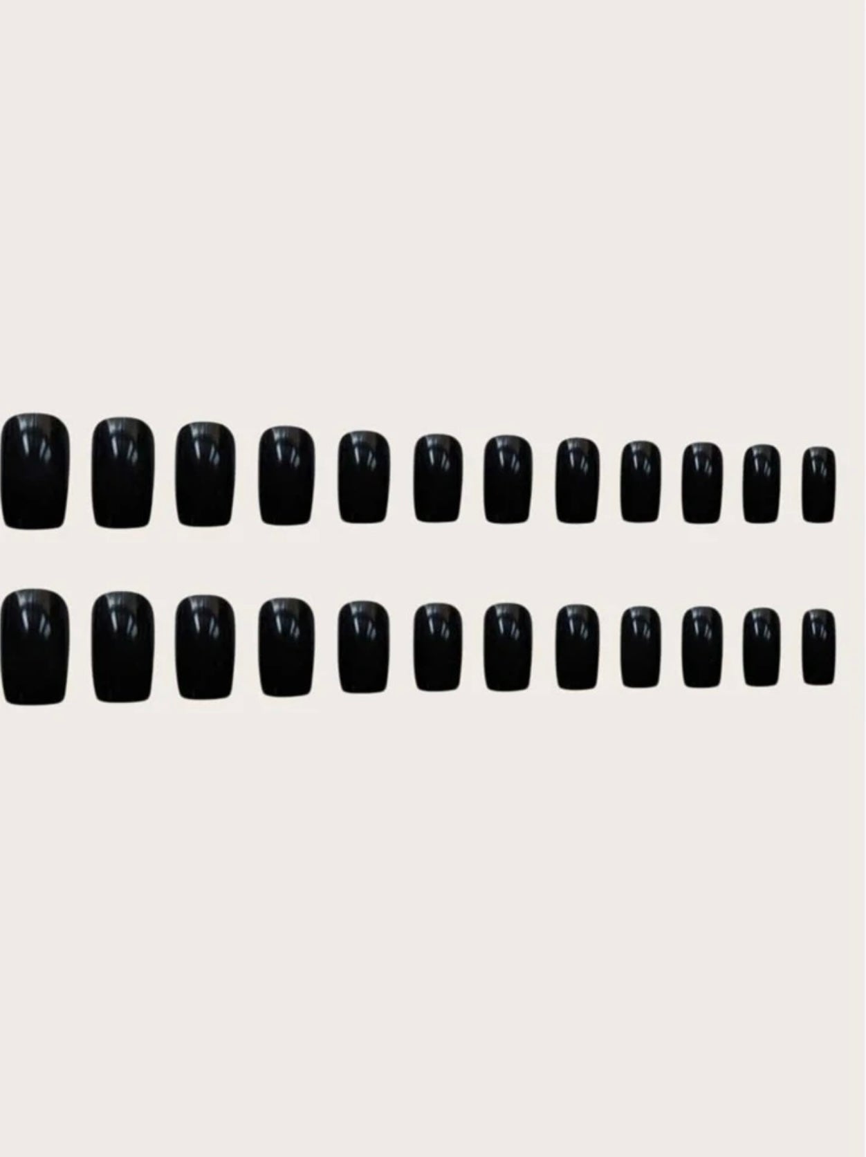 Glossy Square shape Black press on Nails