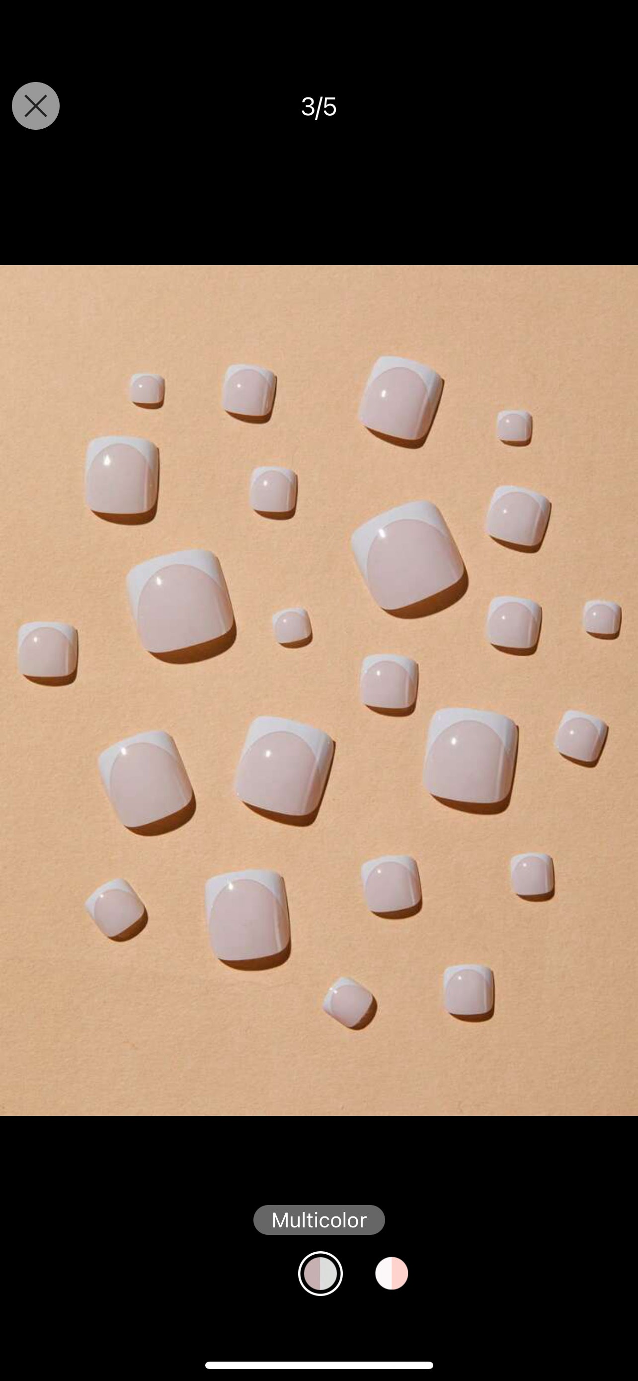 Short Square White French Toe  Press On Nails