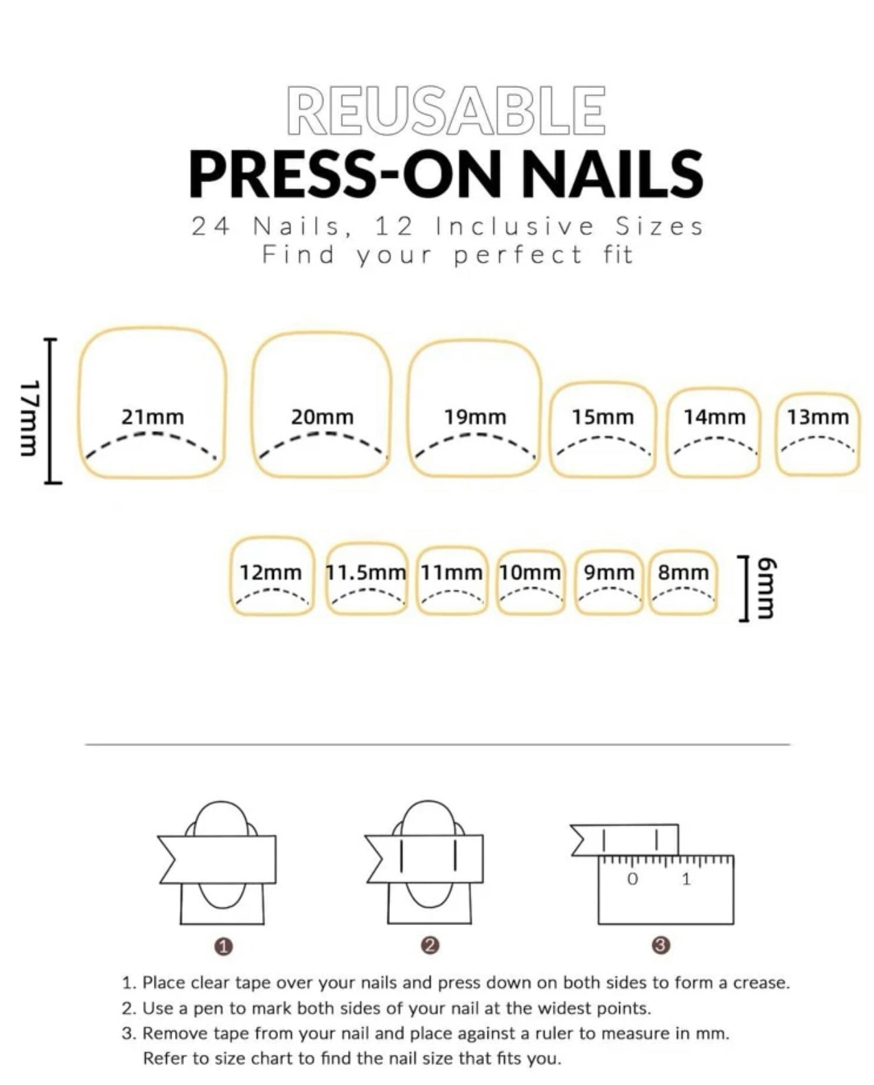 Short Square Solid White Toe Press on Nails