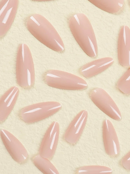 Light Nude Long Almond Press on nails