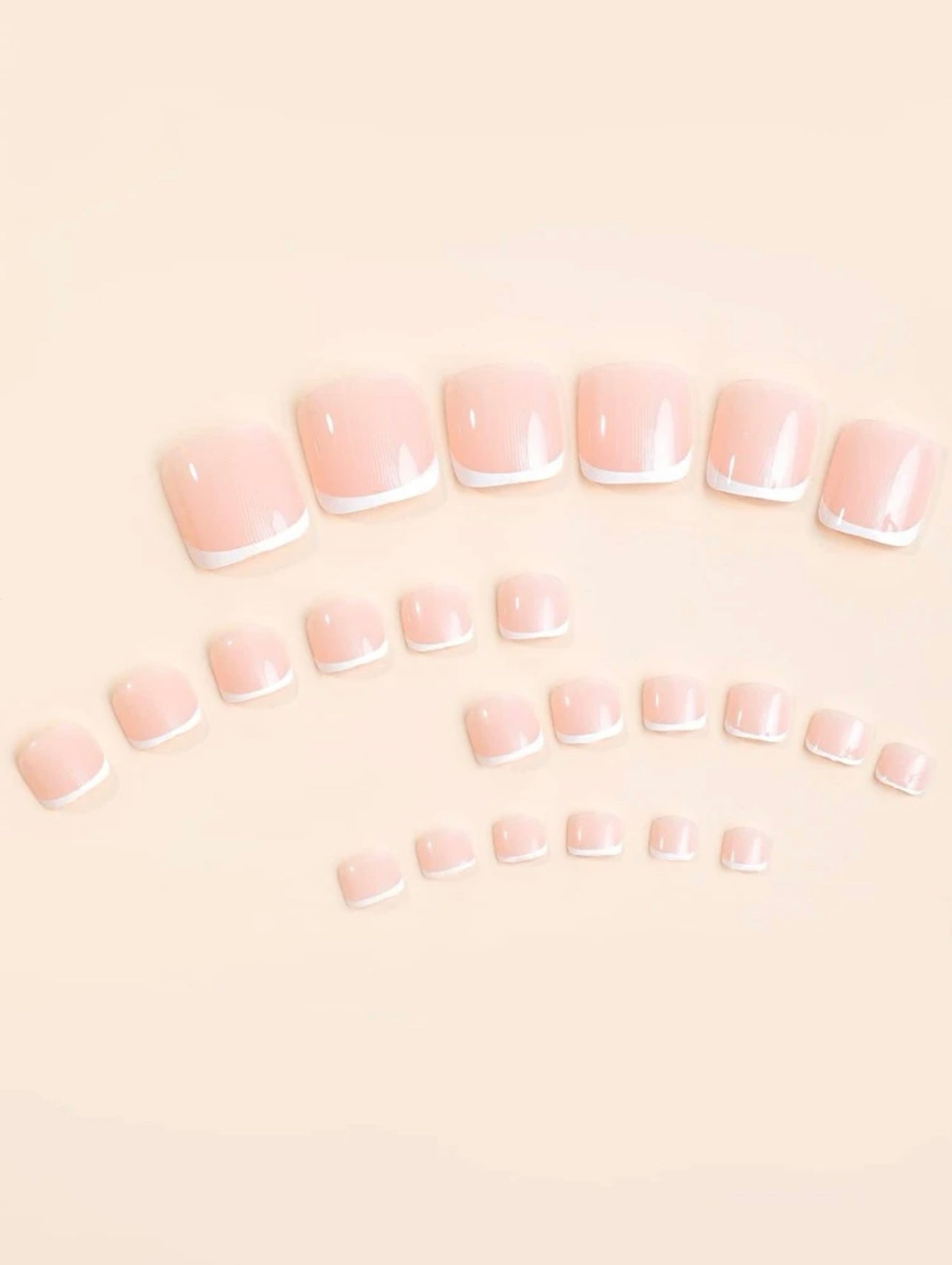 Short Square French Edge Toe Press on Nails