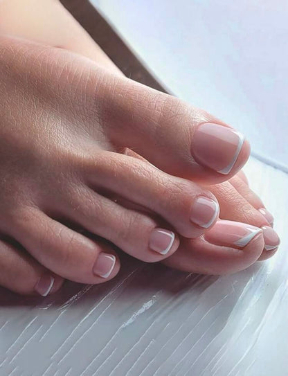 Short Square French Edge Toe Press on Nails