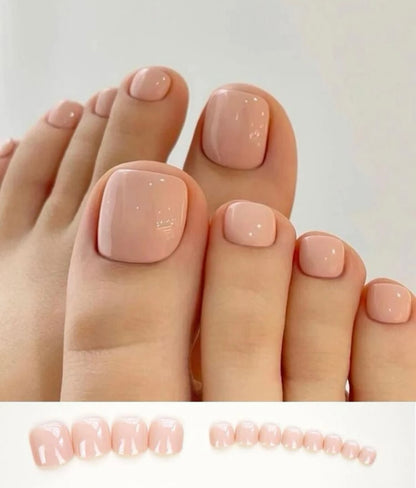 Short Square Nude Solid Color Press on Nails